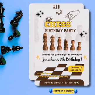 Chess Birthday Party Invitation for Chess Players