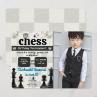 Chess Birthday Party Invitation with your Image