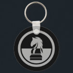 Chess - Black & White Knight Keychain<br><div class="desc">Do you love chess? Or you know someone who is? This chess design is perfect.</div>
