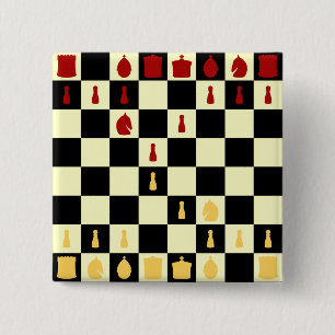 Chess Board 2 Inch Square Button