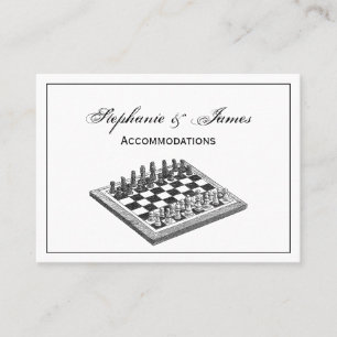 Chess Board and Chess Pieces Vintage Art Business Card