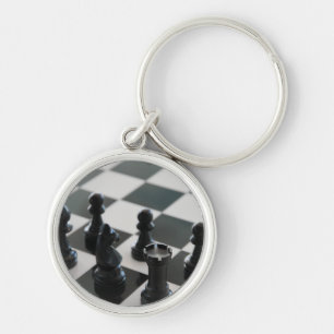 Chess Board and Pieces Keychain