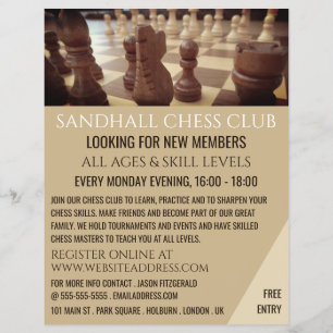 Chess Board, Chess Club Advertising Flyer
