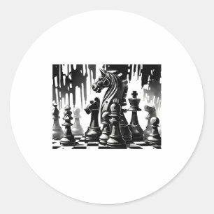 Chess Board  Classic Round Sticker