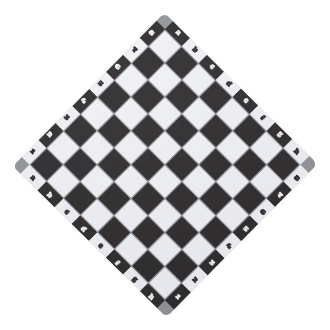 chess board competition graduation cap topper (Front)