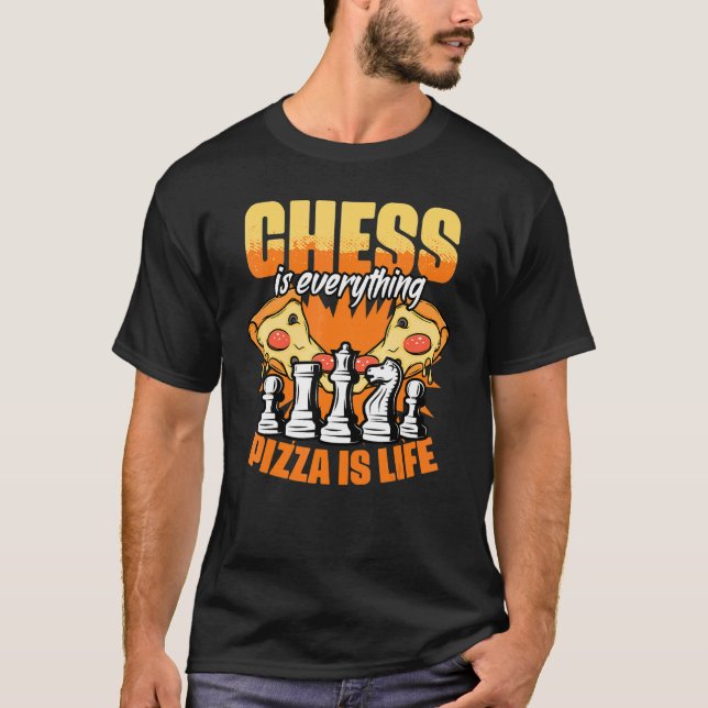 Chess Board Game Humour For A Pizza  Grandmaster T-Shirt (Front)