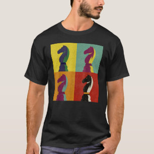 Chess Board Game Piece Knight Checkmate Pop Styl T-Shirt