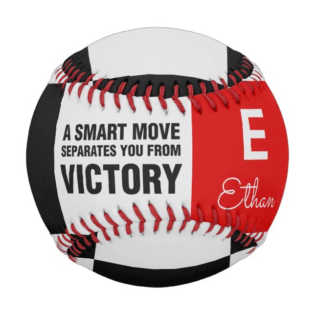 Chess Board Monogram Baseball (Back)