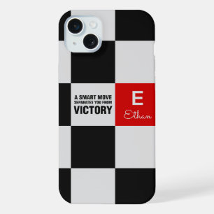 Chess Board Monogram iPhone 15 Plus Case