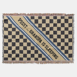 Chess Board Pattern + your backgr. colour & text Throw Blanket