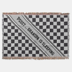 Chess Board Pattern + your backgr. colour & text Throw Blanket