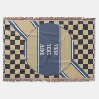Chess Board Pattern + your backgr. colour & text Throw Blanket