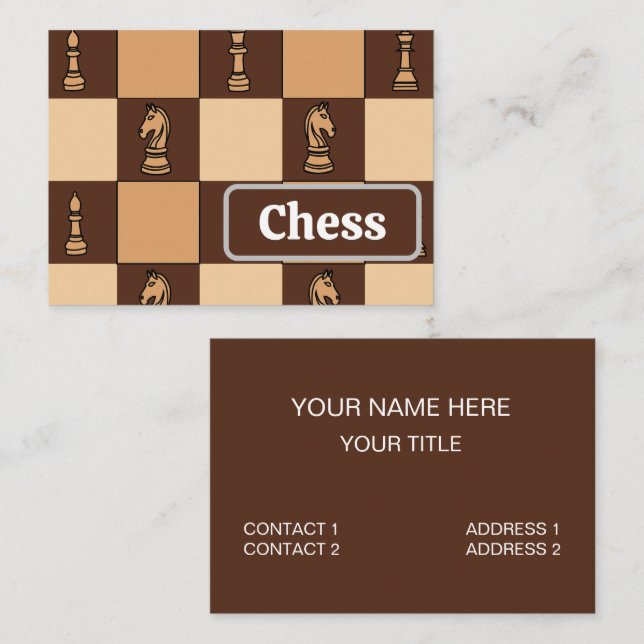Chess Board Pieces Business Card (Front/Back)