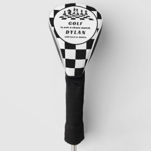 Chess Board Pieces Game Father's Day Dad Gift Golf Head Cover