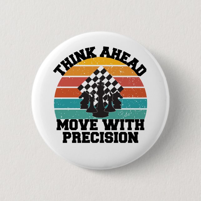 Chess Board Pieces Strategy Precision Mind Game 2 Inch Round Button (Front)