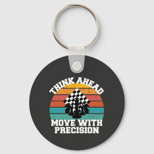 Chess Board Pieces Strategy Precision Mind Game Keychain