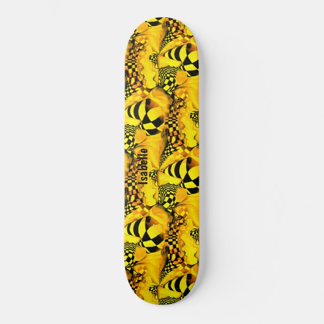 Chess Board Player Abstract Playful Pattern Skateboard (Front)