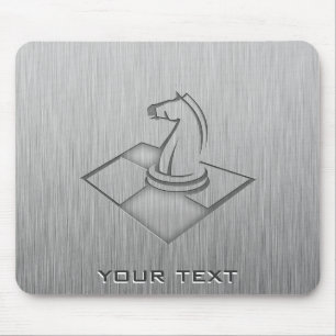Chess; Brushed Metal-look Mouse Pad