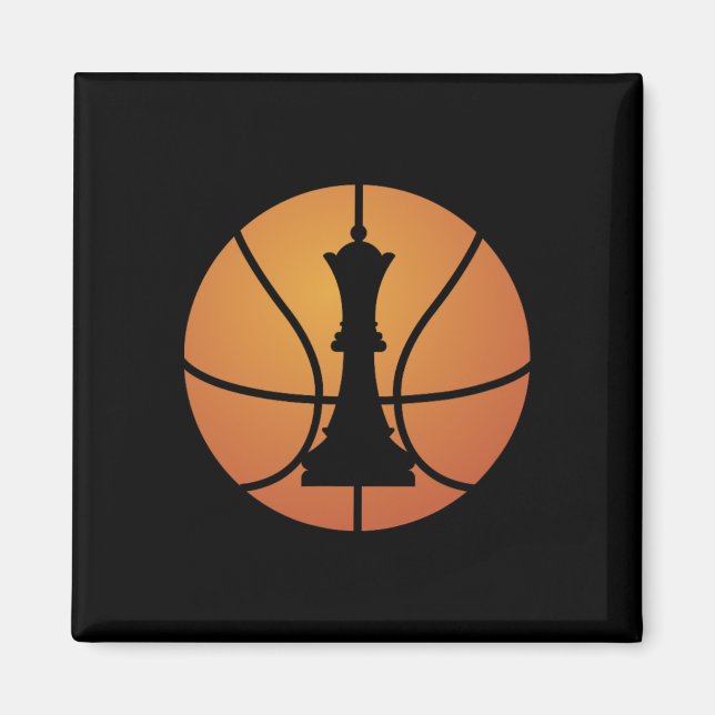 Chess Bysketbyll Gift Fun For Game Board King Chec Magnet (Front)