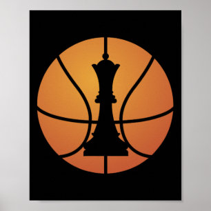 Chess Bysketbyll Gift Fun For Game Board King Chec Poster