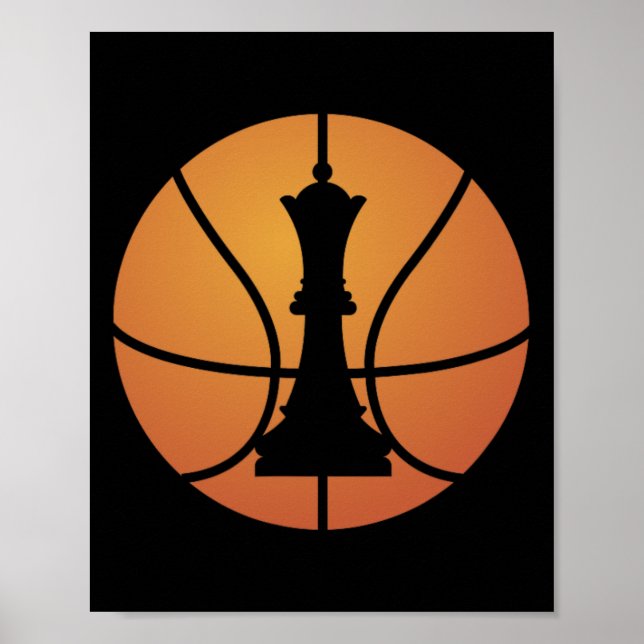 Chess Bysketbyll Gift Fun For Game Board King Chec Poster (Front)