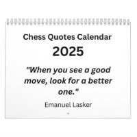 Chess Calendar 2025 - Chess Quotes Calendar