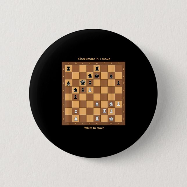 Chess Checkmate, Just Play Chess Quotes Graphic De 2 Inch Round Button (Front)