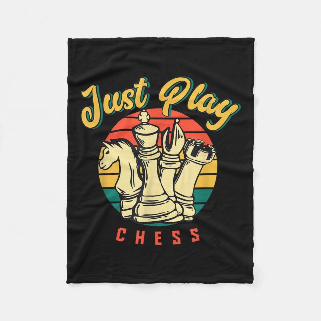 Chess Checkmate, Just Play Chess Quotes Graphic De Fleece Blanket (Front)