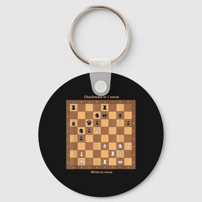 Chess Checkmate, Just Play Chess Quotes Graphic De Keychain (Front)