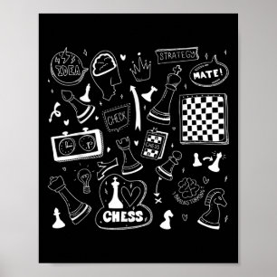 Chess Checkmate, Just Play Chess Quotes Graphic De Poster