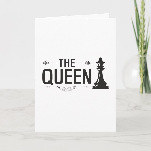 Chess Chess Board Checkmate Queen Board Gift Idea Card (Front)