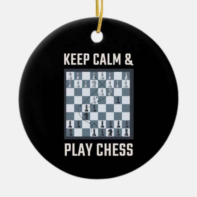 Chess Chess Board Chess Player Ceramic Ornament (Front)