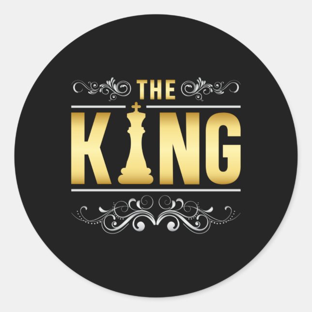 Chess Chess Board King Checkmate Board Game Gift Classic Round Sticker (Front)