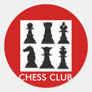 CHESS, CHESS CLUB CLASSIC ROUND STICKER