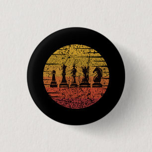 Chess Chess Pieces Retro 1 Inch Round Button
