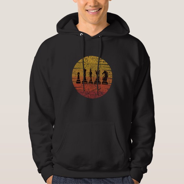 Chess Chess Pieces Retro Hoodie (Front)