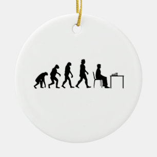 Chess - Chess Player Evolution Ceramic Ornament