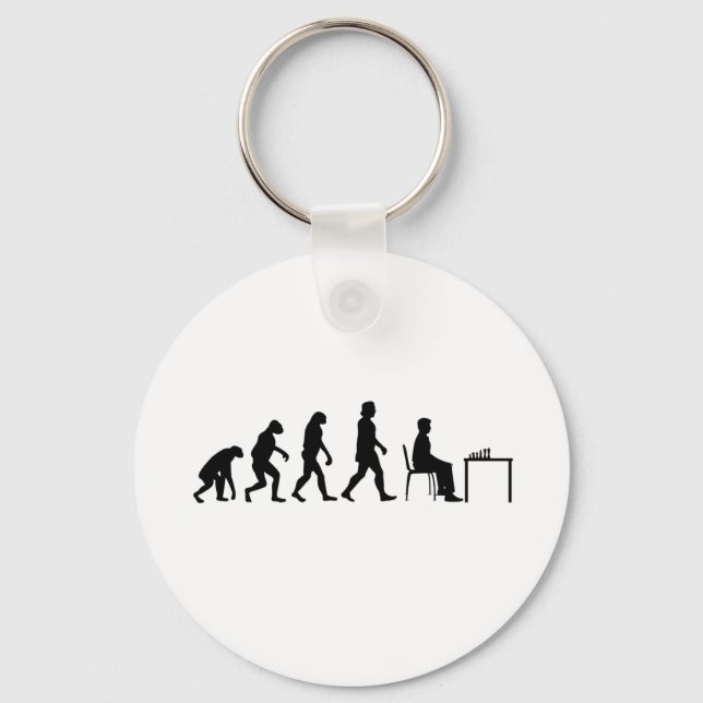 Chess - Chess Player Evolution Keychain (Front)