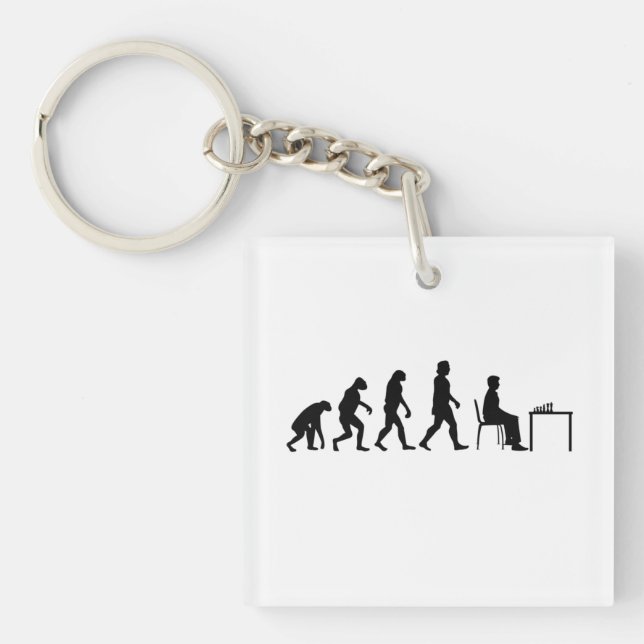 Chess - Chess Player Evolution Keychain (Front)