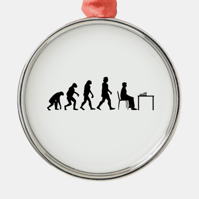 Chess - Chess Player Evolution Metal Ornament (Front)