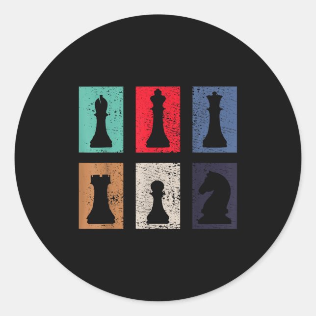 Chess Chessmen  Classic Round Sticker (Front)