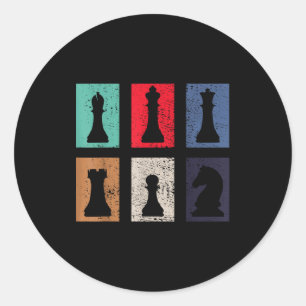 Chess Chessmen  Classic Round Sticker