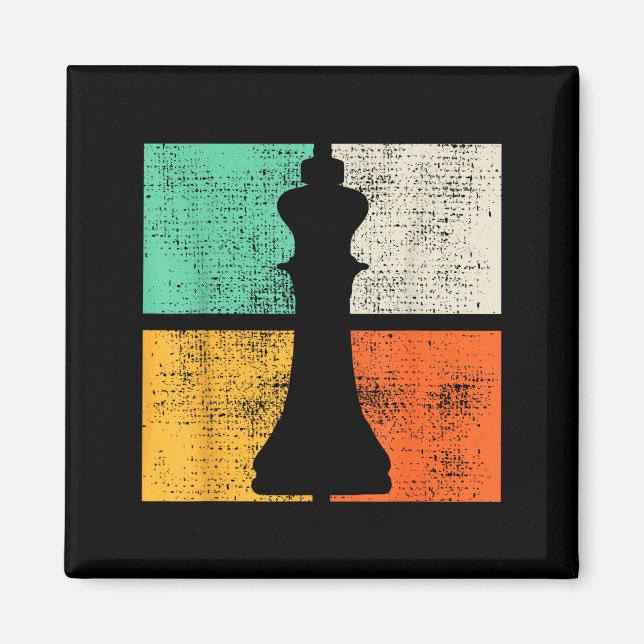 Chess Chessmen King Player  Magnet (Front)