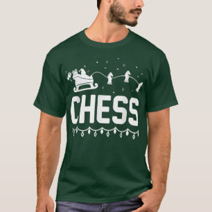 Chess Christmas Candy Cane Lover Santa Sleigh Ches T-Shirt