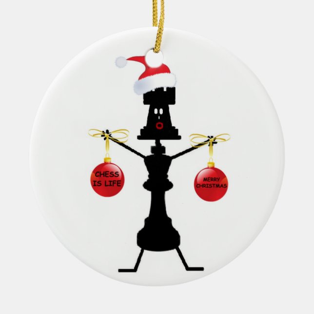 Chess Christmas Ceramic Ornament (Front)