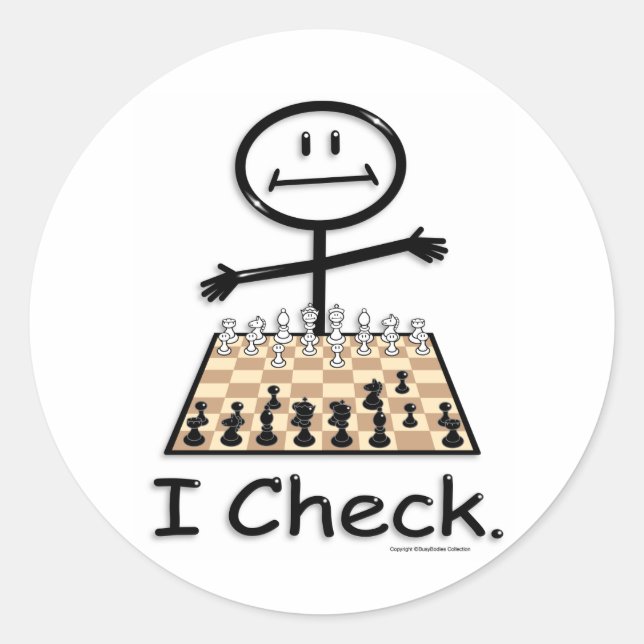 Chess Classic Round Sticker (Front)