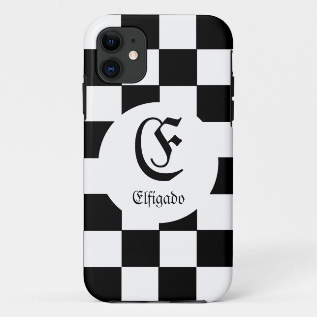 Chess Club Custom Name Initial Case-Mate iPhone Case (Back)
