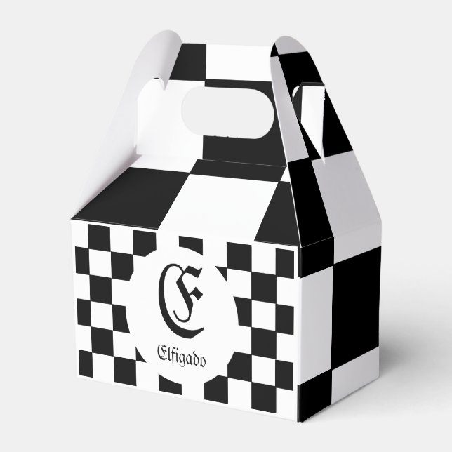 Chess Club Custom Name Initial Favor Box (Front Side)