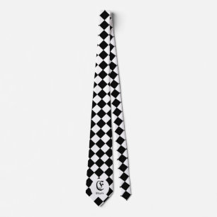 Chess Club Custom Name Initial Neck Tie