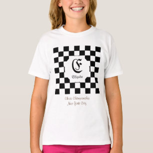 Chess Club Custom Name Initial T-Shirt